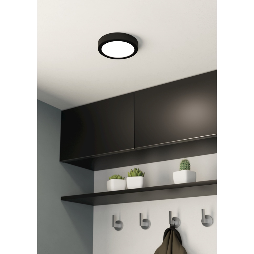 Eglo - LED стельовий світильник для ванної кімнати, LED 11 Вт/230 В, IP44, чорний, діаметр 16 см