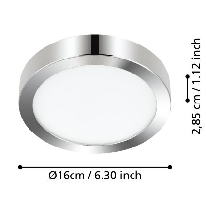 Eglo - Світлодіодний стельовий світильник для ванної кімнати LED/11W/230V IP44 глянцевий хром