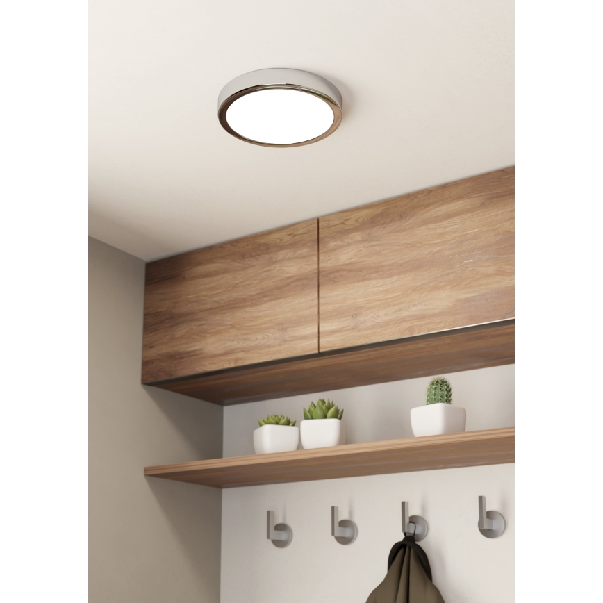 Eglo - Світлодіодний стельовий світильник для ванної кімнати LED/17W/230V IP44 глянцевий хром