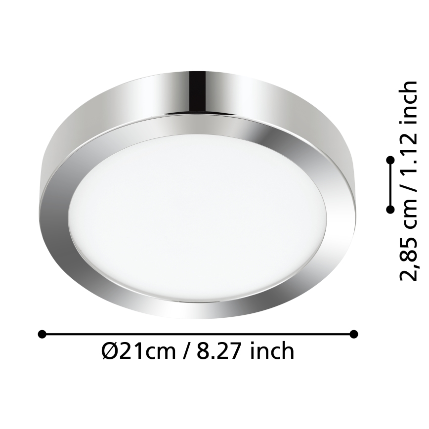 Eglo - Світлодіодний стельовий світильник для ванної кімнати LED/17W/230V IP44 глянцевий хром