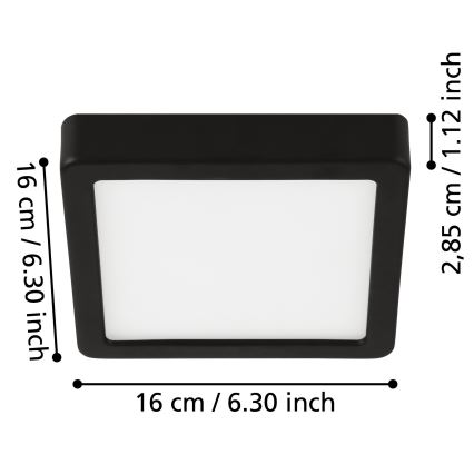 Eglo - Светодиодный потолочный светильник для ванной комнаты LED/11W/230V IP44 черный