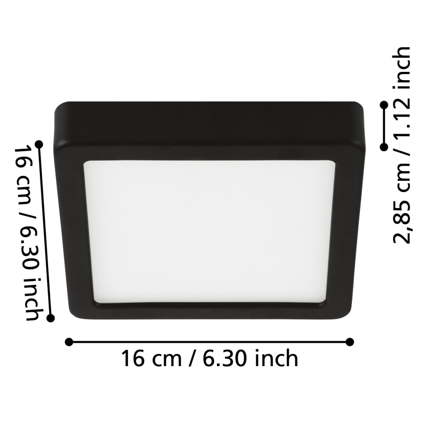 Eglo - Светодиодный потолочный светильник для ванной комнаты LED/11W/230V IP44 черный