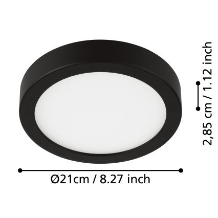 Eglo - Светодиодный потолочный светильник для ванной комнаты LED/17W/230V IP44 черный