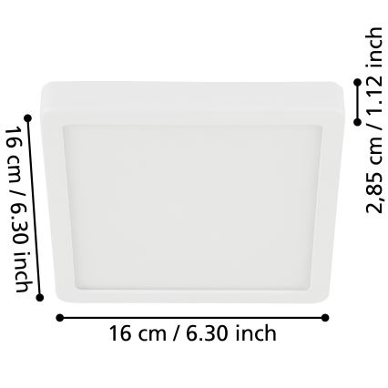 Eglo - Світлодіодний стельовий світильник для ванної кімнати LED/11W/230V IP44 білий