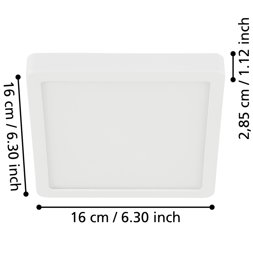 Eglo - Світлодіодний стельовий світильник для ванної кімнати LED/11W/230V IP44 білий