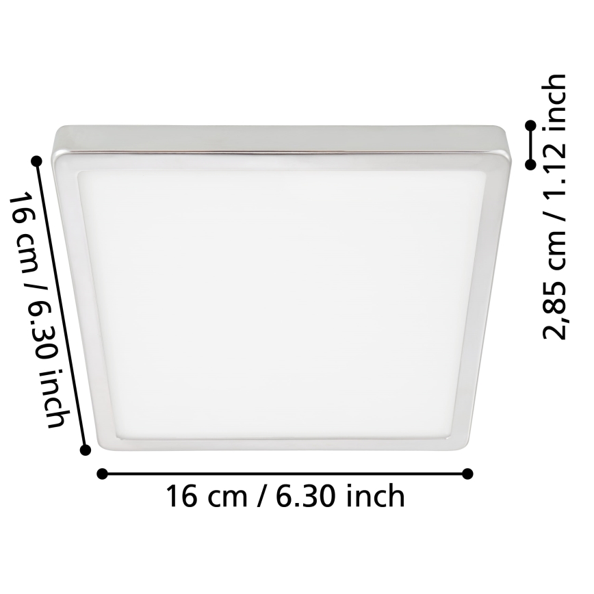 Eglo - Светодиодный потолочный светильник для ванной комнаты LED/11W/230V IP44 блестящий хром