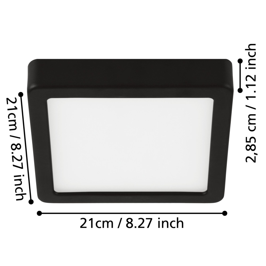 Eglo - потолочный светильник для ванной, LED/17 Вт/230 В, IP44, полированный хром, 21x21 см