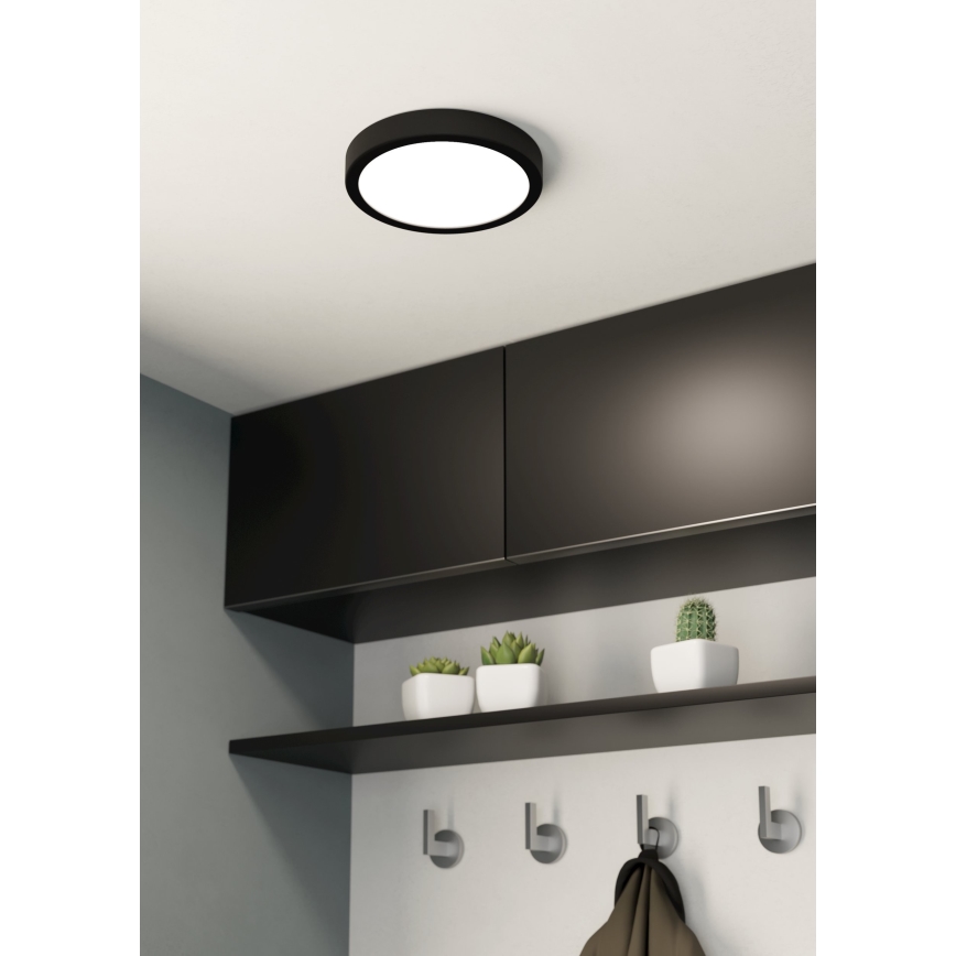 Eglo - Светодиодный потолочный светильник для ванной комнаты LED/17W/230V черный IP44