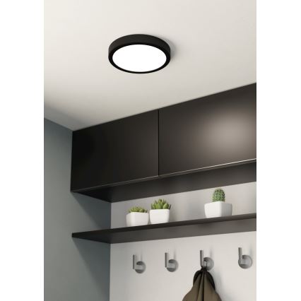 Eglo - Світлодіодний стельовий світильник для ванної кімнати LED/17W/230V чорний IP44