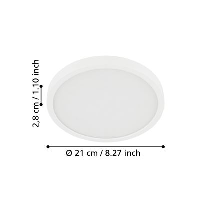 Eglo - Світлодіодний стельовий світильник для ванної кімнати LED/17W/230V білий IP44