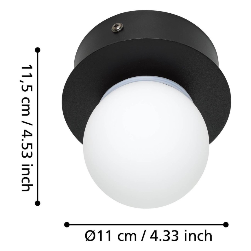 Eglo - Светодиодный потолочный светильник для ванной комнаты LED/3,3W/230V IP44 черный