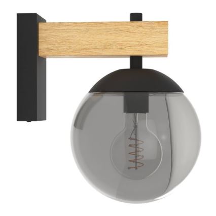 Eglo - Уличный настенный светильник 1xE27/40W/230V черный/дерево IP44