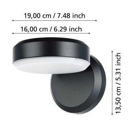 Eglo - Вуличний світлодіодний настінний світильник LED/10,8/230V IP54