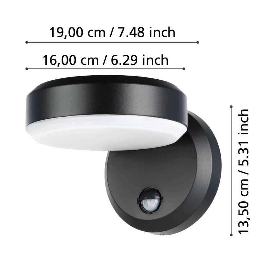 Eglo - LED Вуличний настінний світильник з датчиком LED/10,8/230V IP44