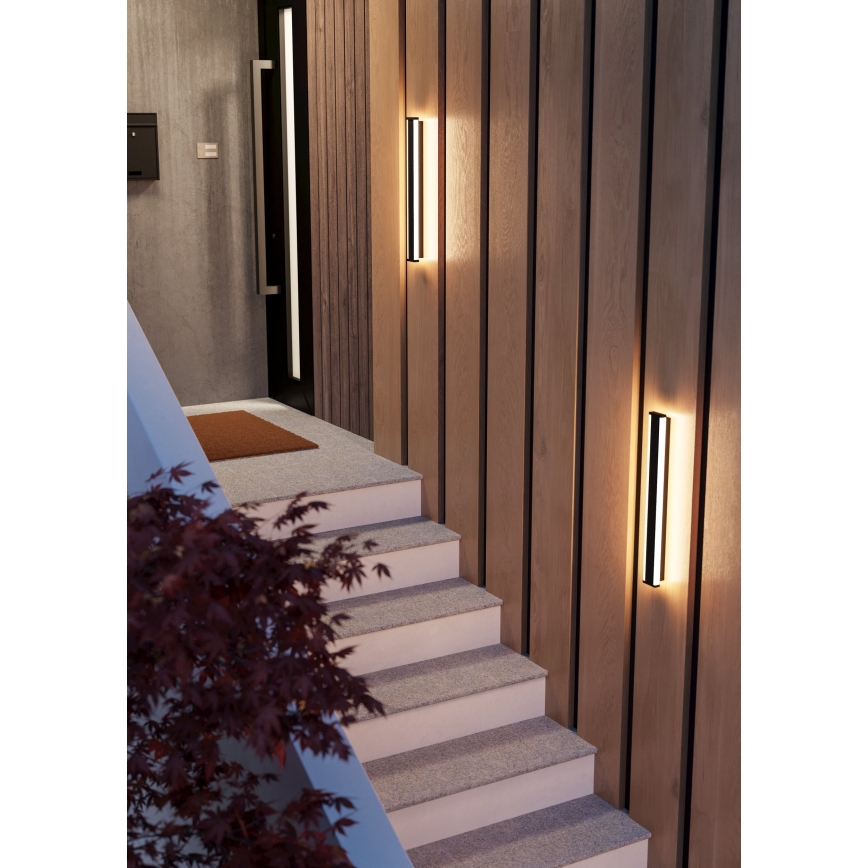 Eglo - Вуличний світлодіодний настінний світильник 2xLED/7W/230V 3000K IP55 чорний