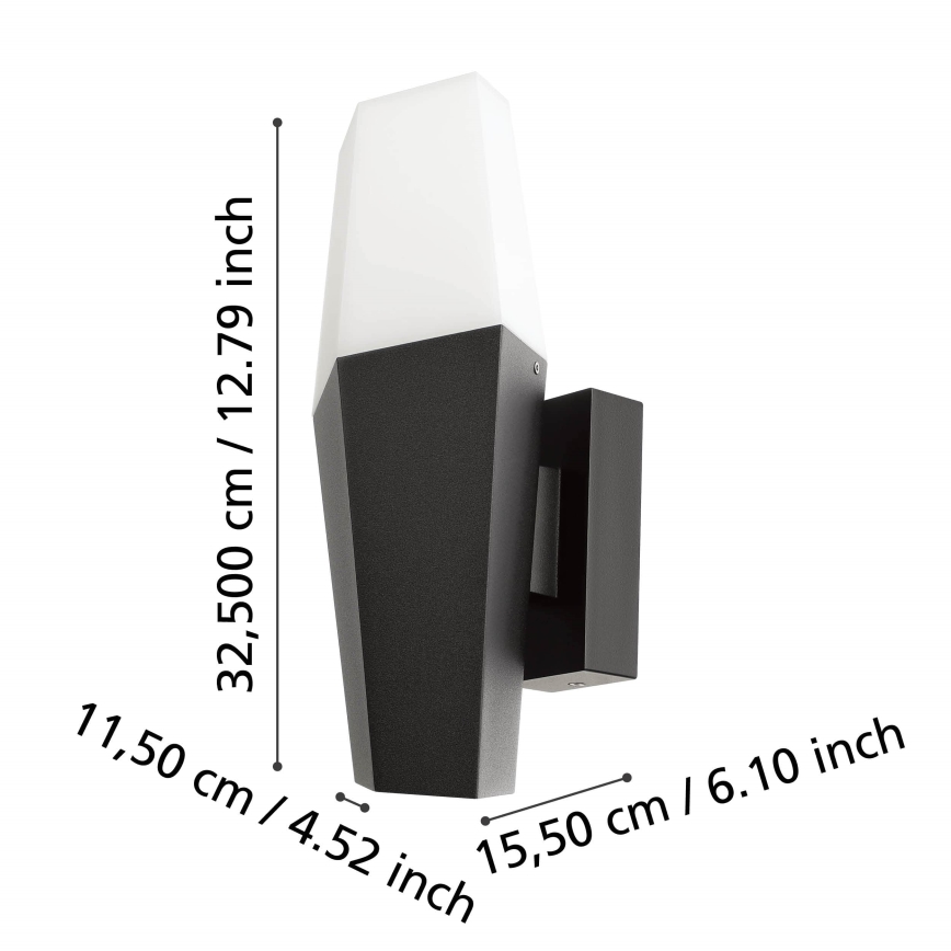 Eglo - Вуличний настінний світильник 1xE27/25W/230V IP44