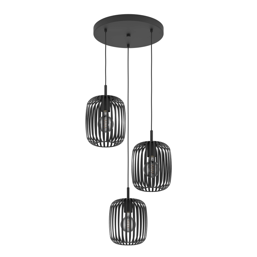 Eglo - Подвесная люстра 3xE27/40W/230V черный