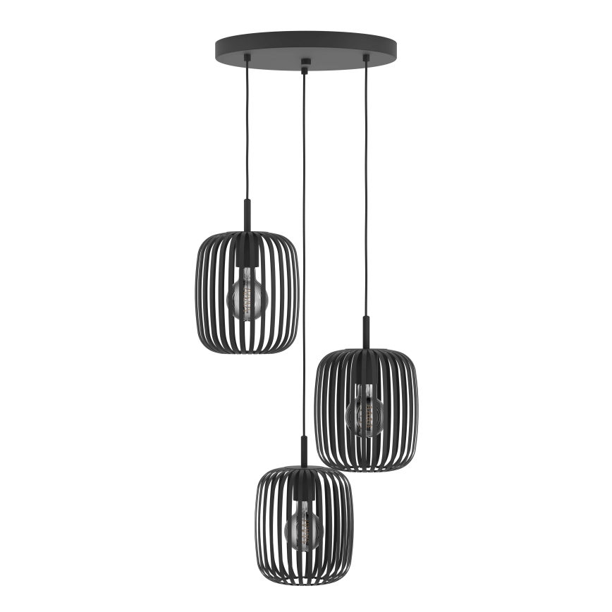 Eglo - Подвесная люстра 3xE27/40W/230V черный