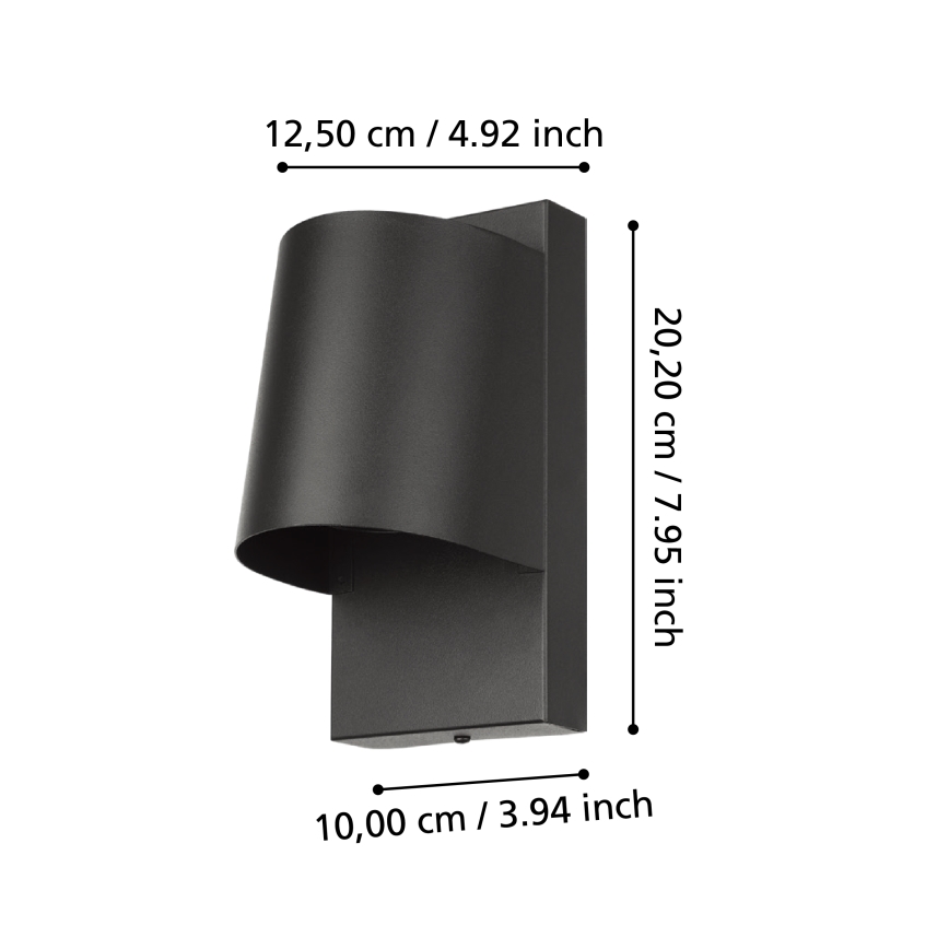 Eglo - Вуличний світлодіодний настінний світильник 1xGU10/4,6W/230V IP54