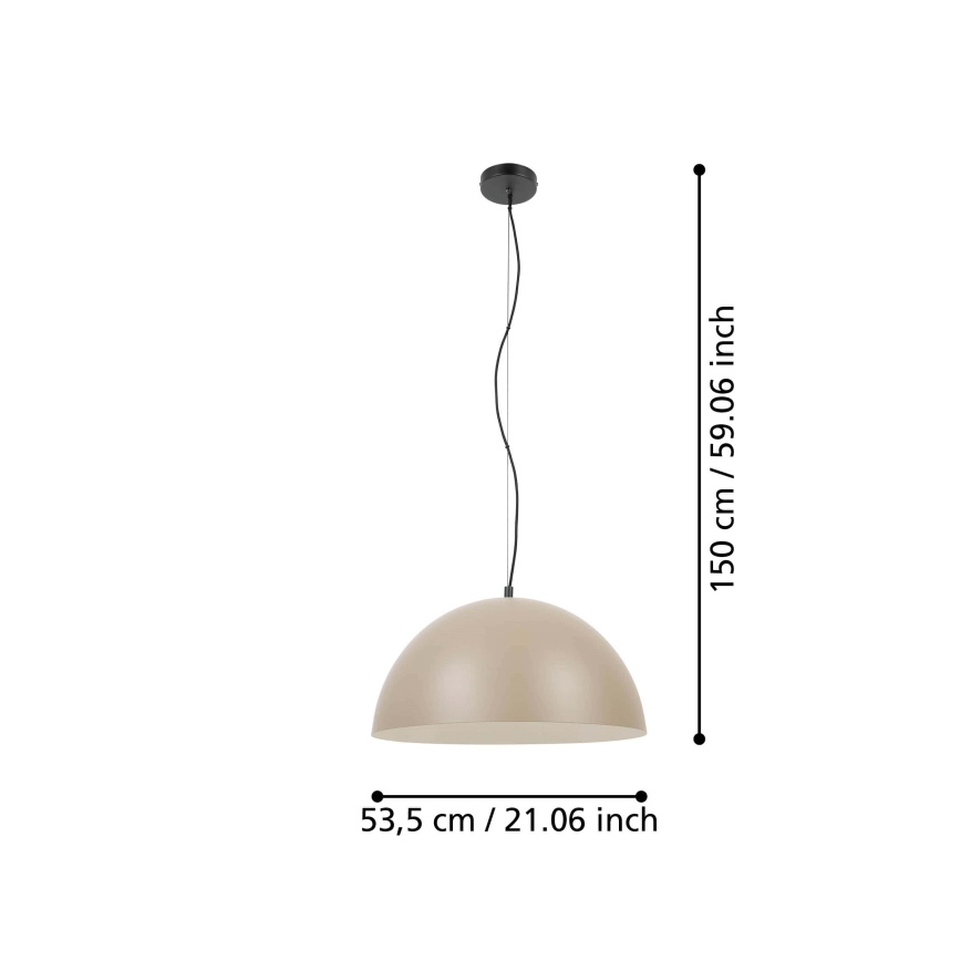 Eglo - Підвісна люстра 1xE27/40W/230V бежевий