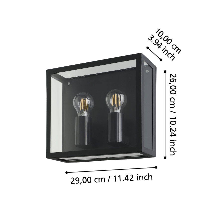 Eglo - Вуличний настінний світильник 2xE27/40W/230V IP44