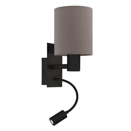 Eglo - Світлодіодний настінний світильник 1xE27/40W/230V + LED/3,8W коричневий