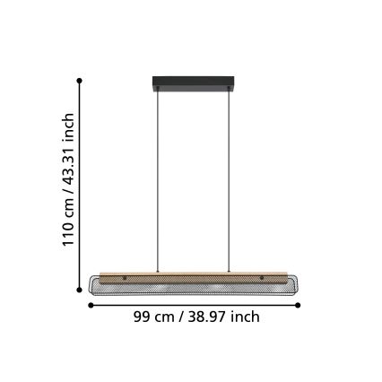 Eglo - Светодиодная подвесная RGBW-люстра с регулированием яркости LED/34W/230V 2700-6500K