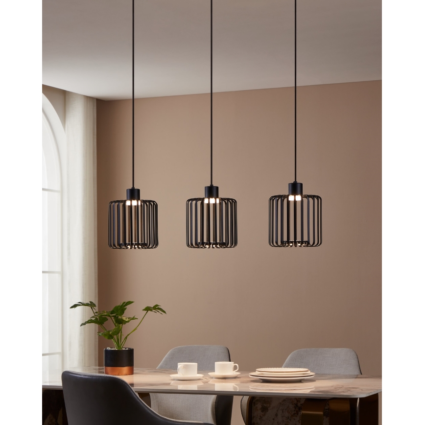 Eglo - Светодиодная подвесная RGBW-люстра с регулированием яркости 3xLED/3,7W/230V 2700-6500K
