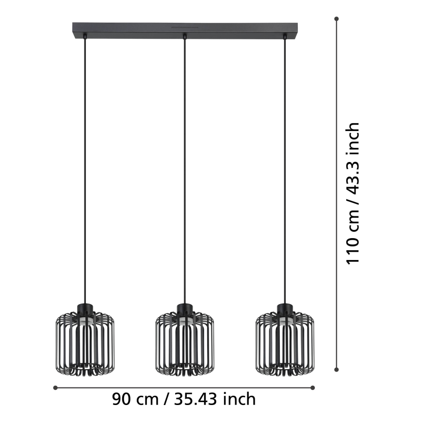 Eglo - Светодиодная подвесная RGBW-люстра с регулированием яркости 3xLED/3,7W/230V 2700-6500K