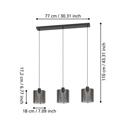 Eglo - Подвесная люстра 3xE27/40W/230V