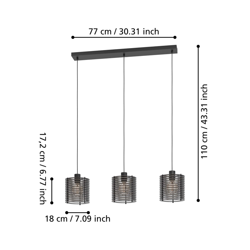 Eglo - Подвесная люстра 3xE27/40W/230V