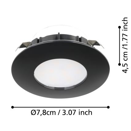 Eglo - НАБОР 3x Светодиодный встроенный светильник для ванной комнаты PINEDA LED/4,9W/230V IP44