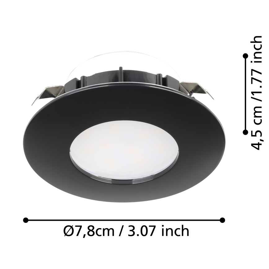 Eglo - НАБОР 3x Светодиодный встроенный светильник для ванной комнаты PINEDA LED/4,9W/230V IP44