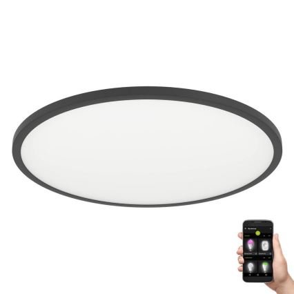 Eglo - Світлодіодний стельовий світильник з регулюванням яскравості LED/33,5W/230V діаметр 45 cm чорний