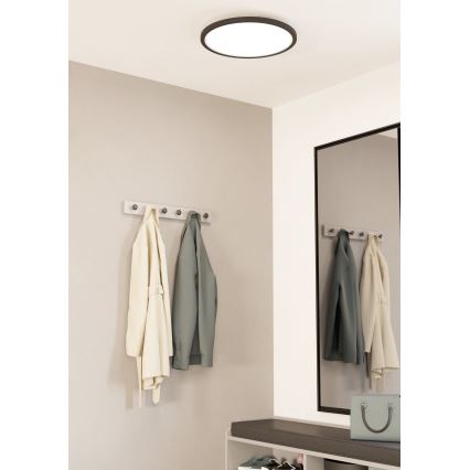 Eglo - Світлодіодний стельовий світильник з регулюванням яскравості LED/33,5W/230V діаметр 45 cm чорний