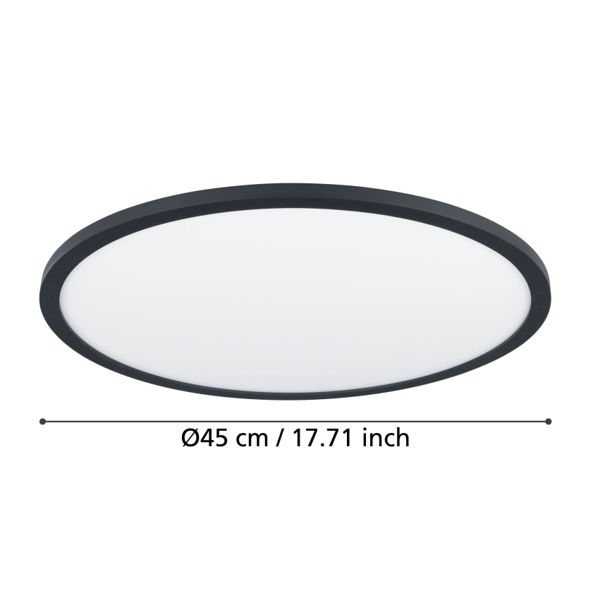 Eglo - Світлодіодний стельовий світильник з регулюванням яскравості LED/33,5W/230V діаметр 45 cm чорний