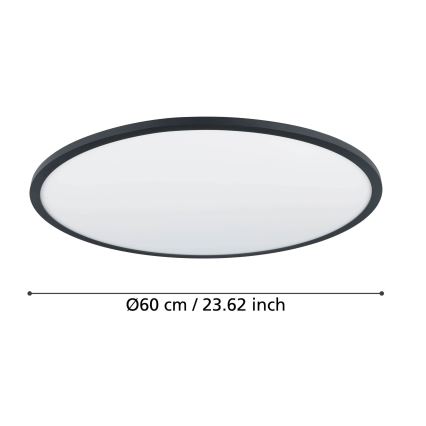 Eglo - Светодиодный потолочный светильник с регулированием яркости LED/41W/230V диаметр 60 см черный