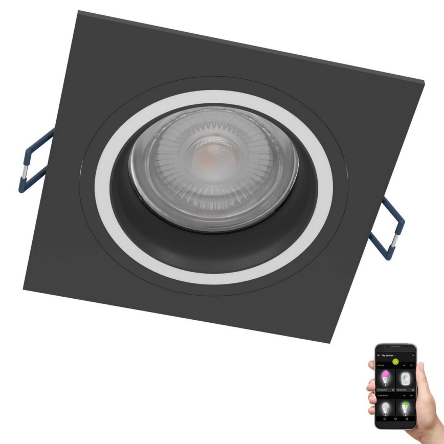 Eglo - LED RGBW Стельовий вбудований світильник з регулюванням яскравості LED/4,7W/230V чорний