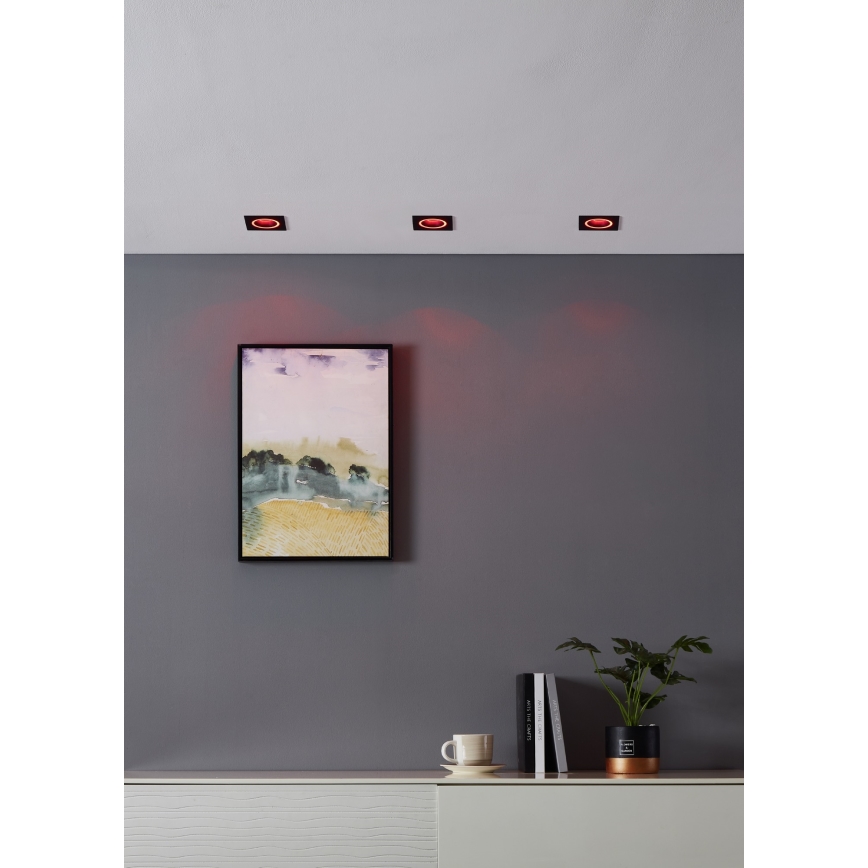 Eglo - Светодиодный RGBW-встроенный светильник с регулированием яркости LED/4,7W/230V черный