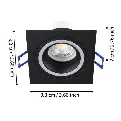 Eglo - Светодиодный RGBW-встроенный светильник с регулированием яркости LED/4,7W/230V черный