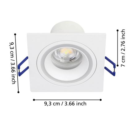 Eglo - LED RGBW Стельовий вбудований світильник з регулюванням яскравості LED/4,7W/230V білий