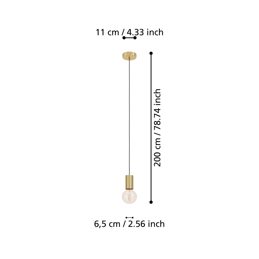 Eglo - Підвісна люстра 1xE27/40W/230V золотий