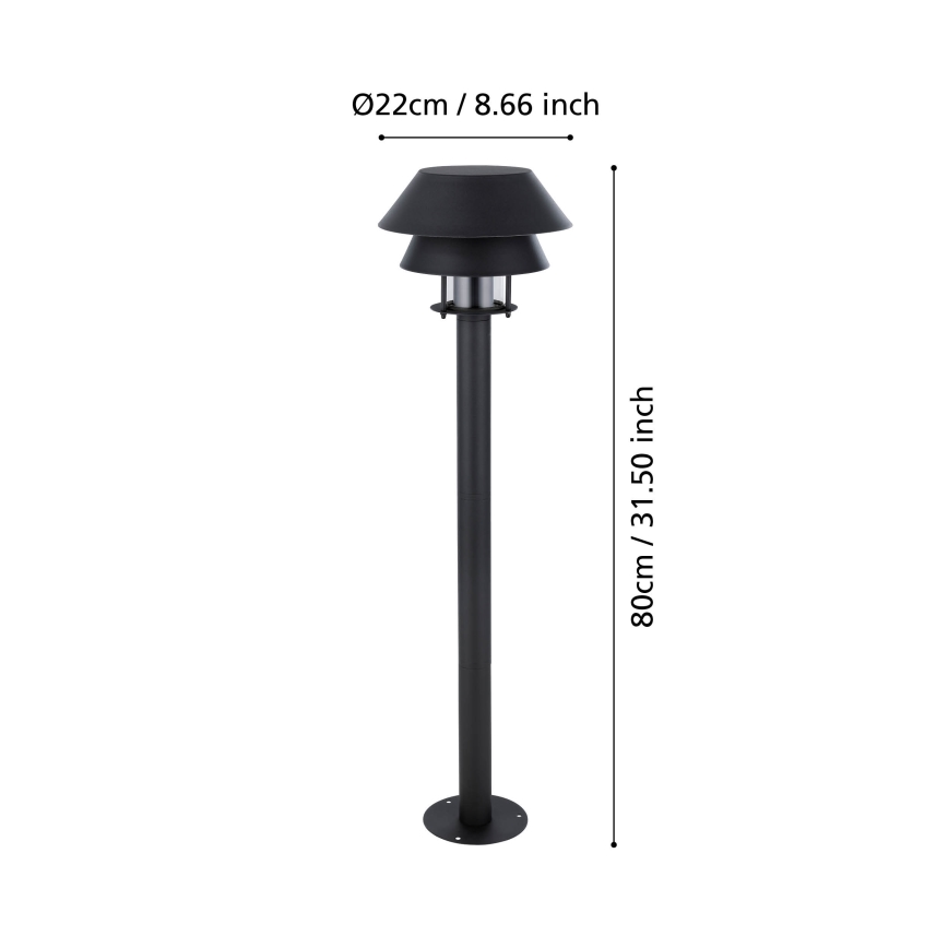 Eglo - Вулична лампа 1xE27/40W/230V 80 см IP65