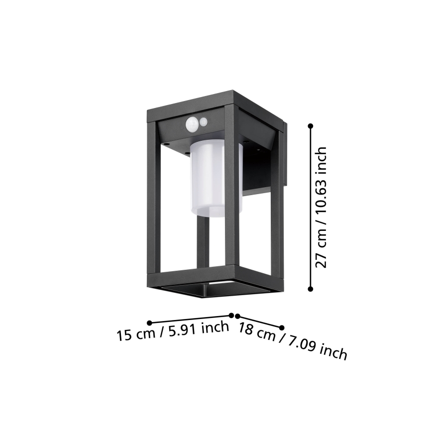 Eglo - Светильник настенный солнечный с датчиком LED/3,7 Вт/3,7 В 2000 мАч IP44