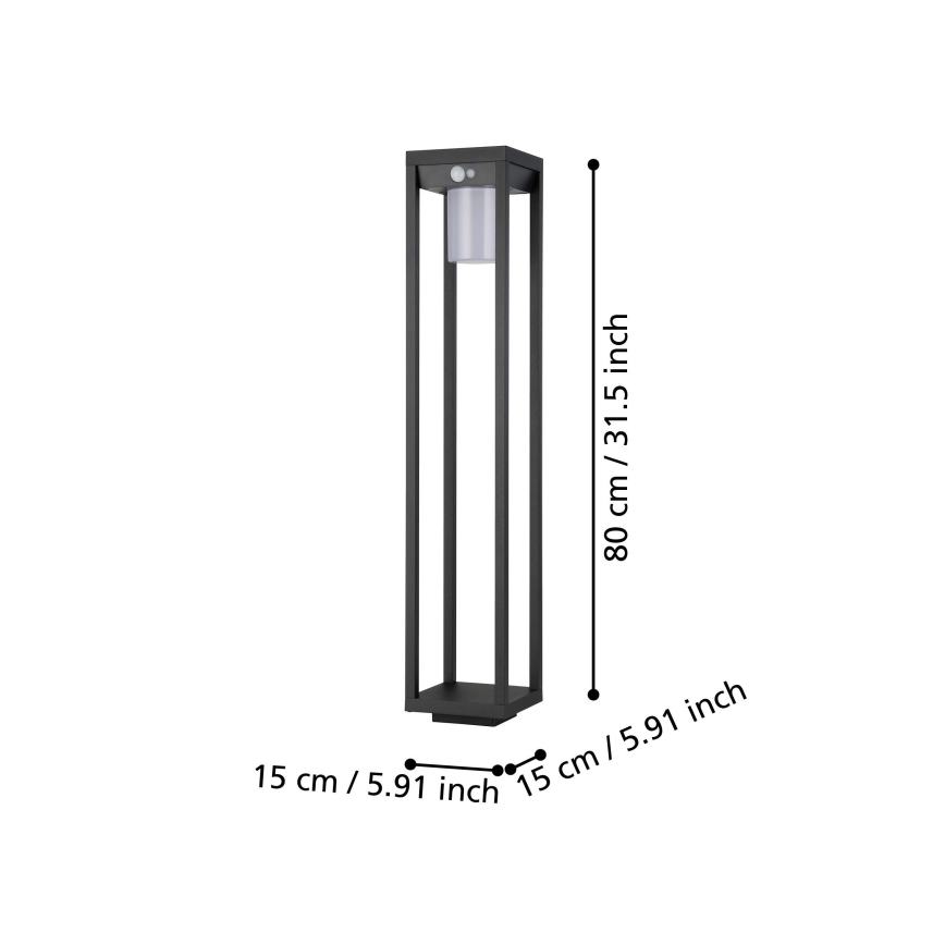 Eglo - Світлодіодний світильник на сонячній батареї з датчиком LED/3,7W/3,7V 2000 mAh IP44