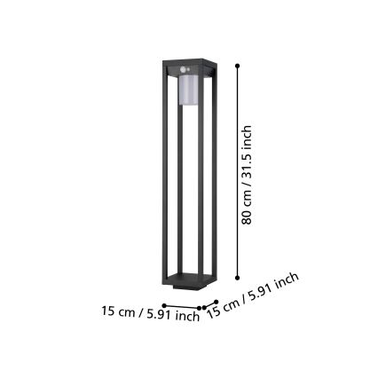 Eglo - Світлодіодний світильник на сонячній батареї з датчиком LED/3,7W/3,7V IP44