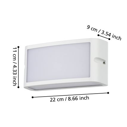 Eglo - Вуличний світлодіодний настінний світильник LED/10,5W/230V білий IP54