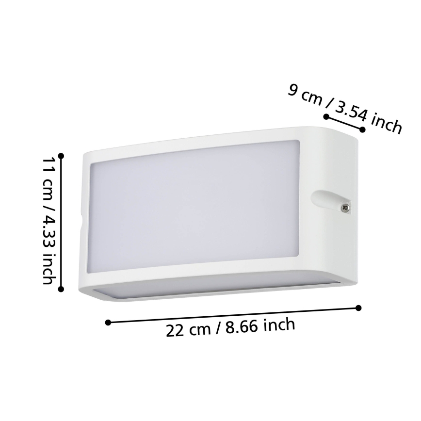 Eglo - Вуличний світлодіодний настінний світильник LED/10,5W/230V білий IP54