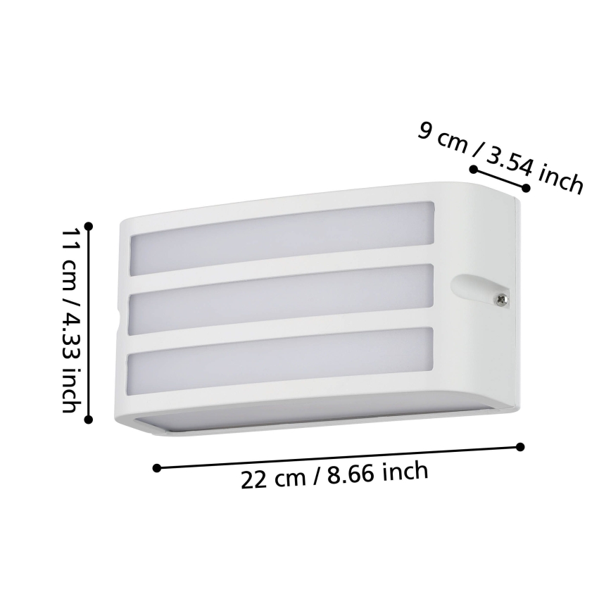 Eglo - Уличный настенный светильник 1xE27/40W/230V белый IP54
