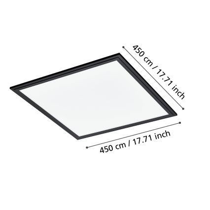 Eglo - Стельовий LED світильник LED/21,5W/230V 45x45 cm чорний